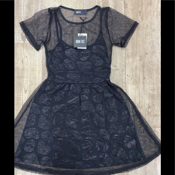 💀NEW Iron Fist Skulz Club Mesh Dress - Picture 2 of 6
